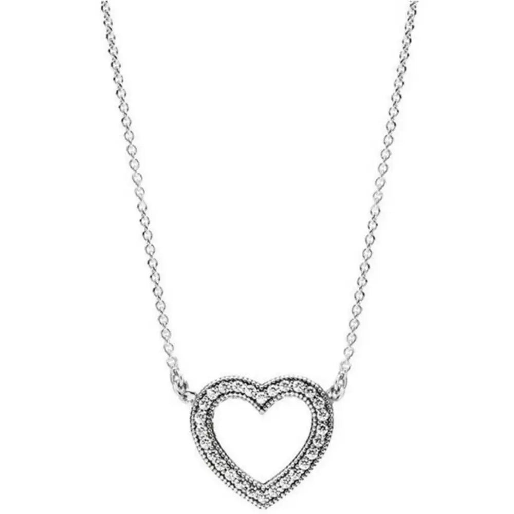 925 Sterling Zilveren Oogverblindende Hartvormige Hanger Ketting Voor Dames VIQA© NEDERLAND3