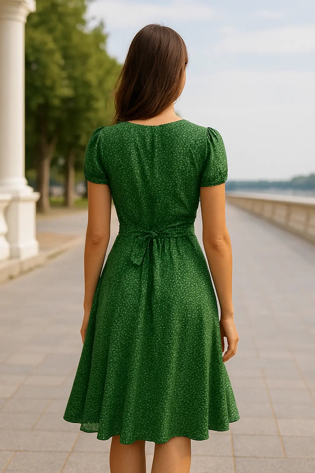 Dames Bloemen Mini Jurk, Zomer V-Hals Korte Mouw Sexy Stip Print Knie-Lengte | VIQA VIQA© NEDERLAND