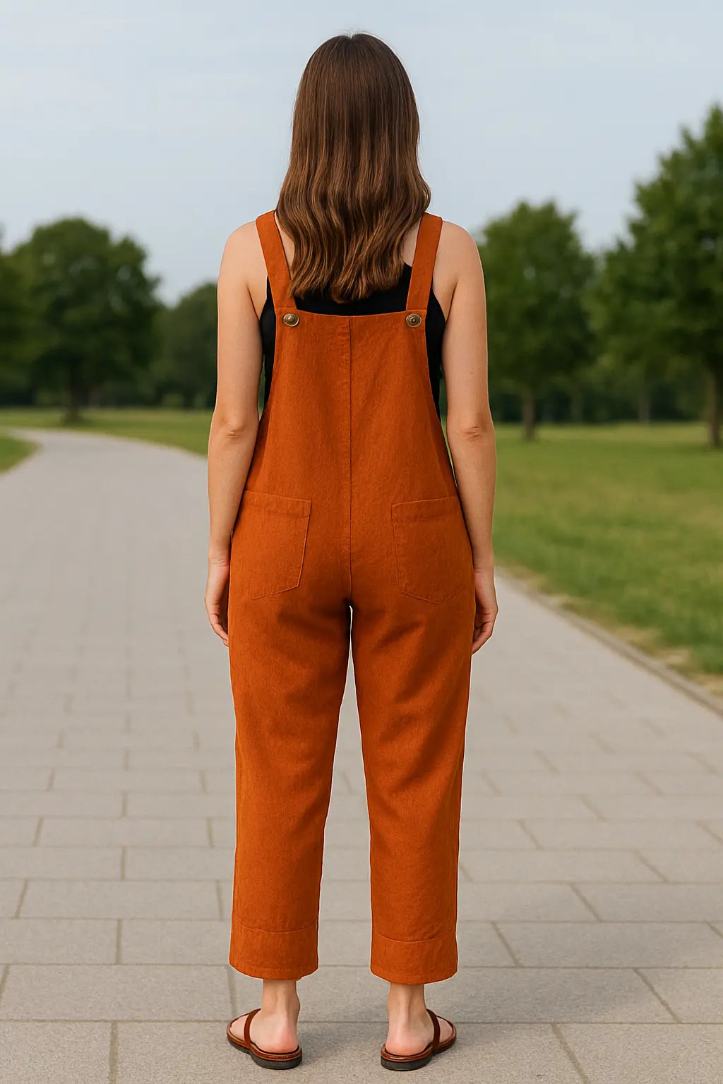 Zomerse Jumpsuit Voor Dames, Losvallende Romper Met Wijde Pijpen En Zakken, Effen Kleur, Schouderbandjes, Casual Kleding | VIQA VIQA© NEDERLAND