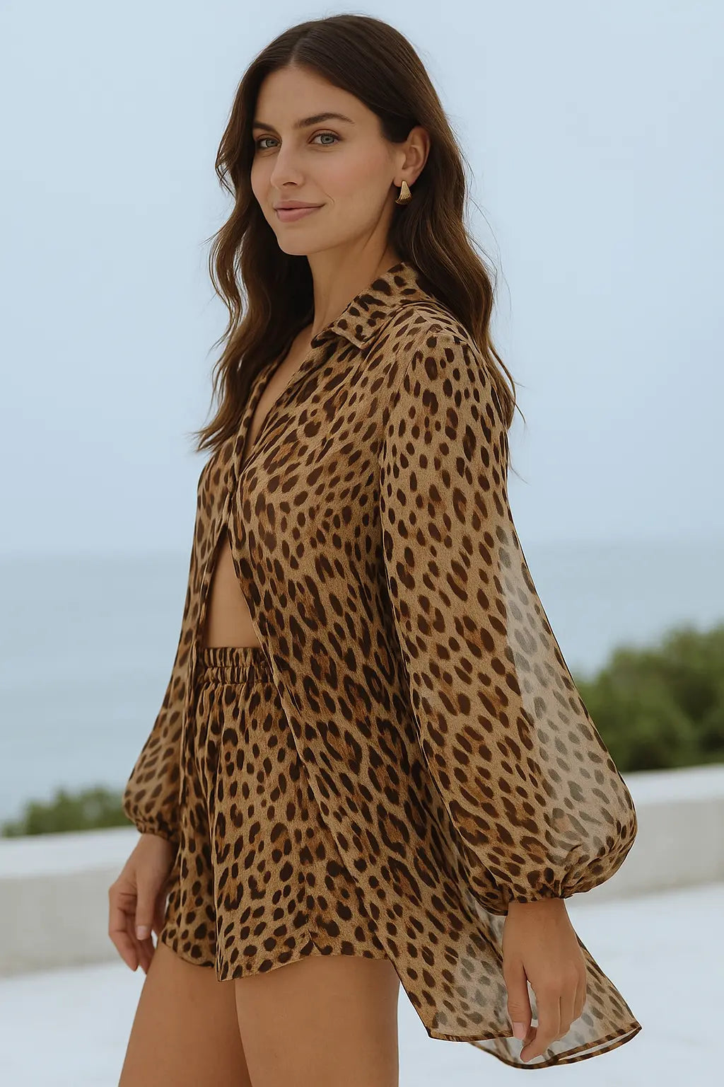 Damesset Twee-Delig, Gedrukt Shirt Met Lange Mouwen En Elastische Taillebroek, Zomer Outfit | VIQA VIQA© NEDERLAND