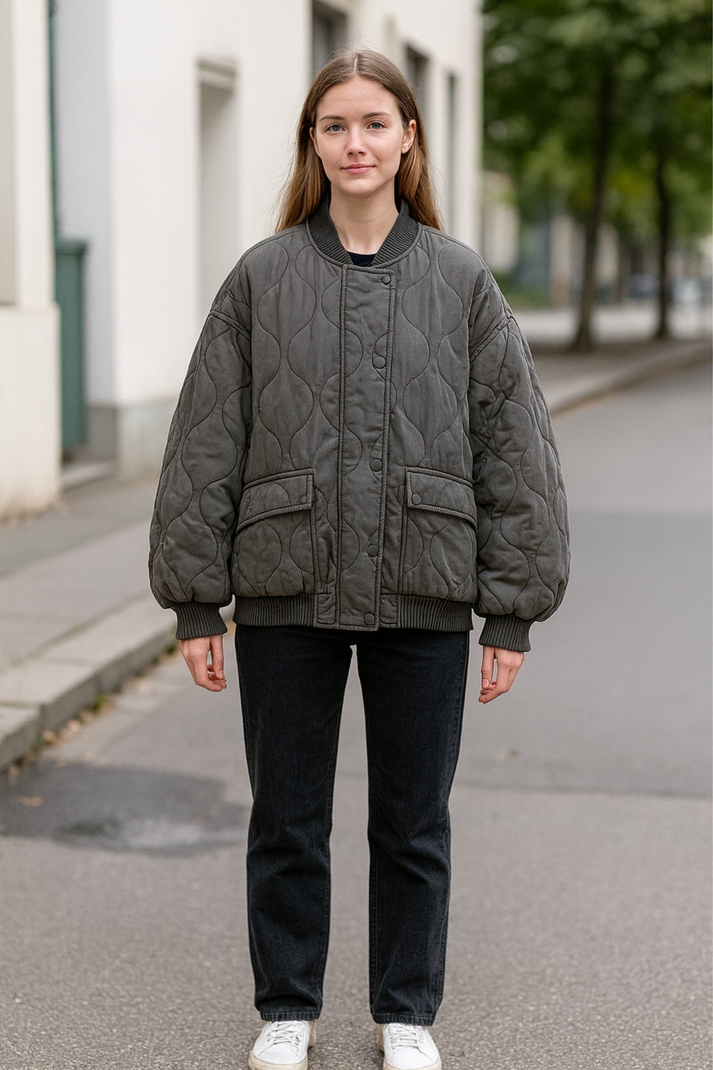 Dames Bomberjas, Casual Lange Mouwen Losse Winterjas | VIQA VIQA© NEDERLAND