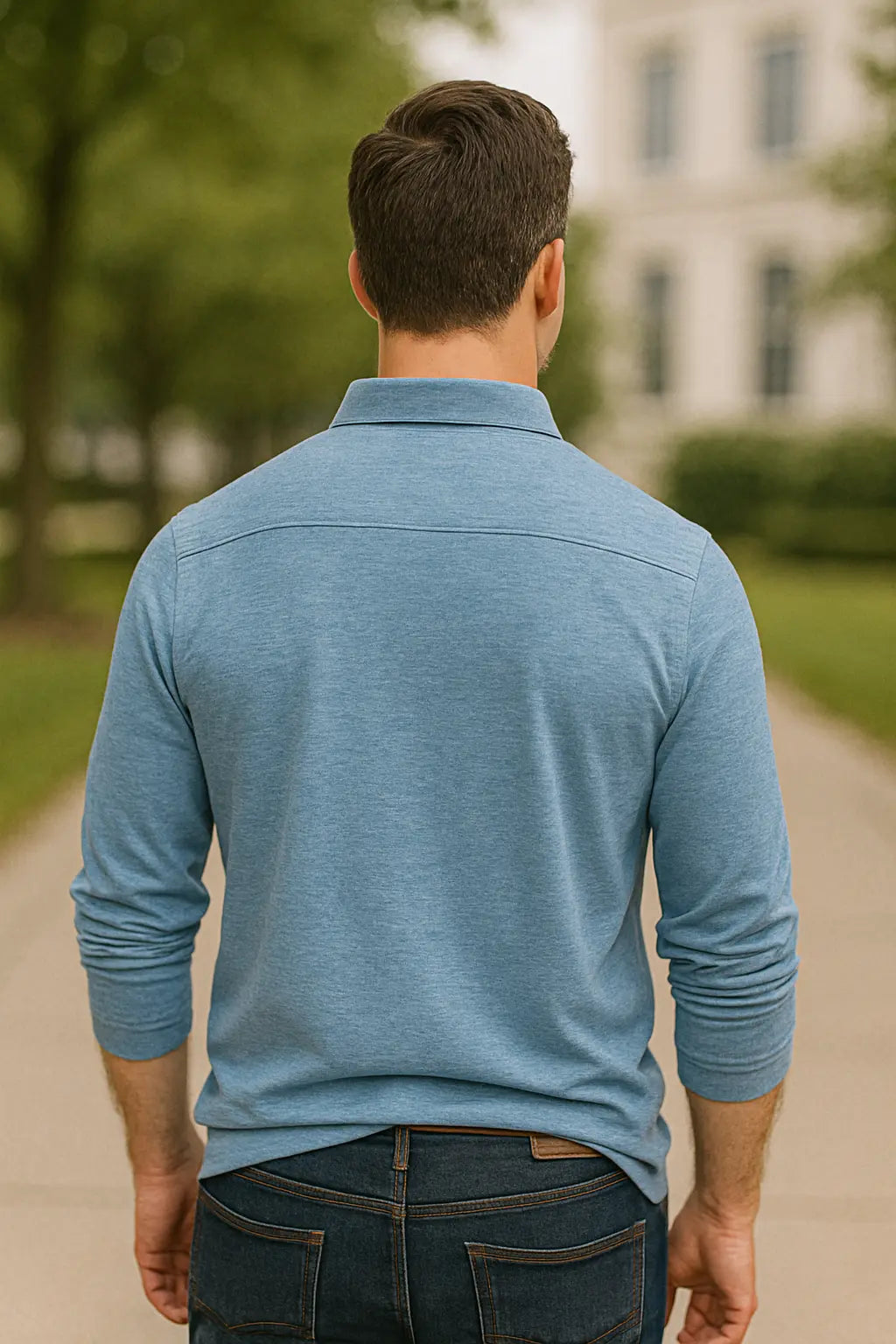 Heren Poloshirt Met Lange Mouwen, Zakelijk Casual T-Shirt Met Revers En Zak, Zacht Katoenen Top | VIQA VIQA© NEDERLAND