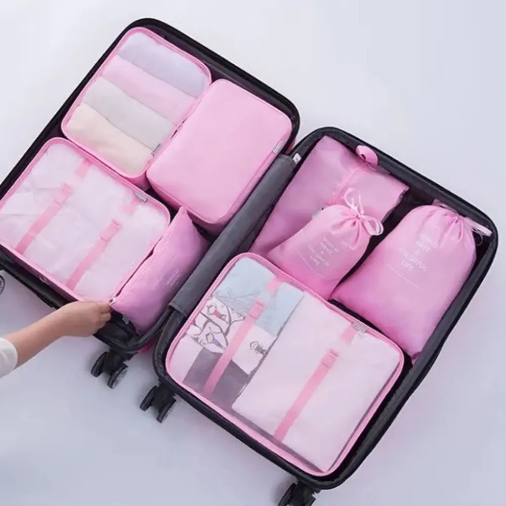 7-Delige Opbergtassenset Voor Reisorganisatoren VIQA© NEDERLANDRoze