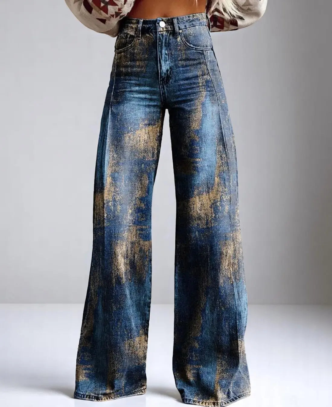 Nora Dames Lange Broek Met Hoge Taille VIQA© NEDERLANDBlauw-2XL