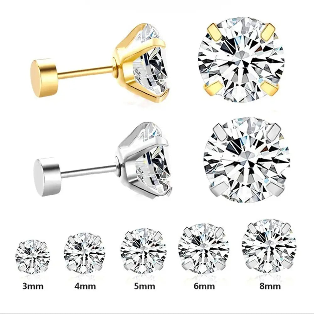 Edelstaal Kristallen Studs Oorbellen Voor Dames En Heren VIQA© NEDERLAND