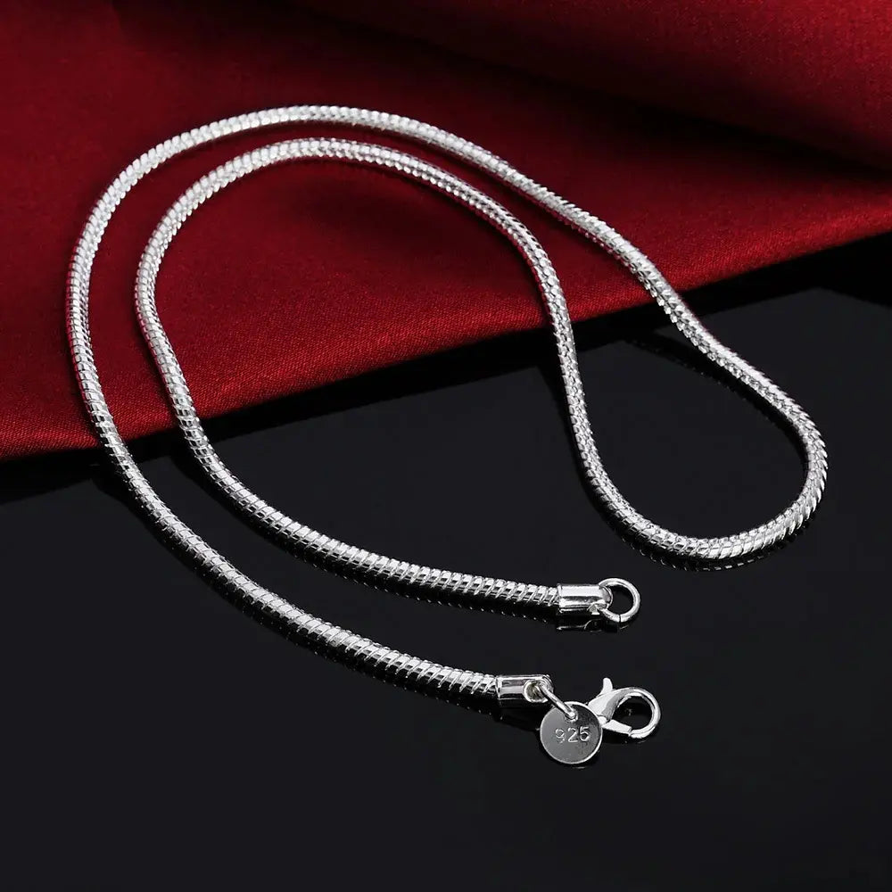 Unisex 925 3MM Sterling Zilveren Slangenketting VIQA© NEDERLAND