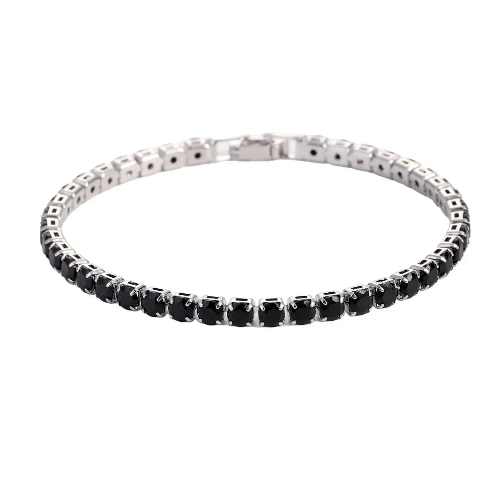 Luxe 4mm Kubische Zirkonia Kristal Armband VIQA© NEDERLANDZwart
