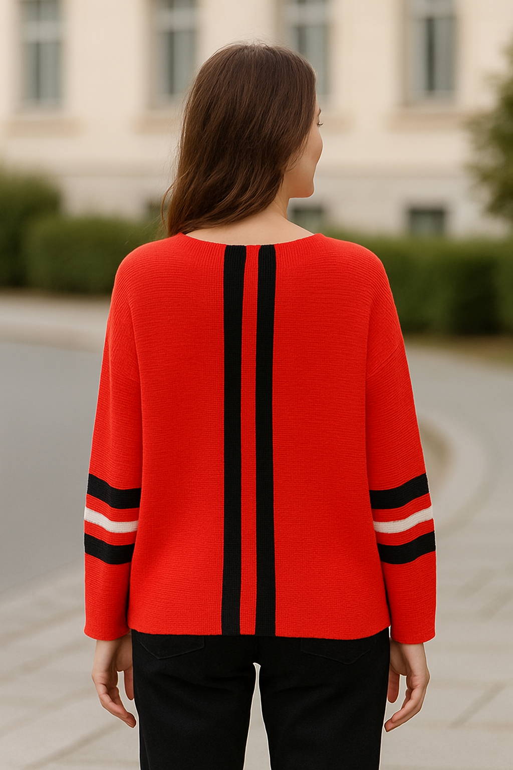 Verticale Streep Trui Voor Dames, Losvallende Korte Mouw Casual Top | VIQA VIQA© NEDERLAND