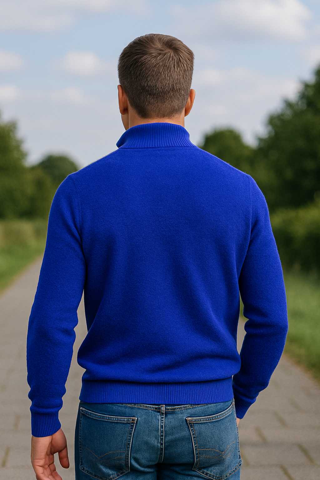 Heren Fleece Trui, V-Hals Lange Mouwen Polo Met Rits , Warme Winter Coltrui | VIQA VIQA© NEDERLAND