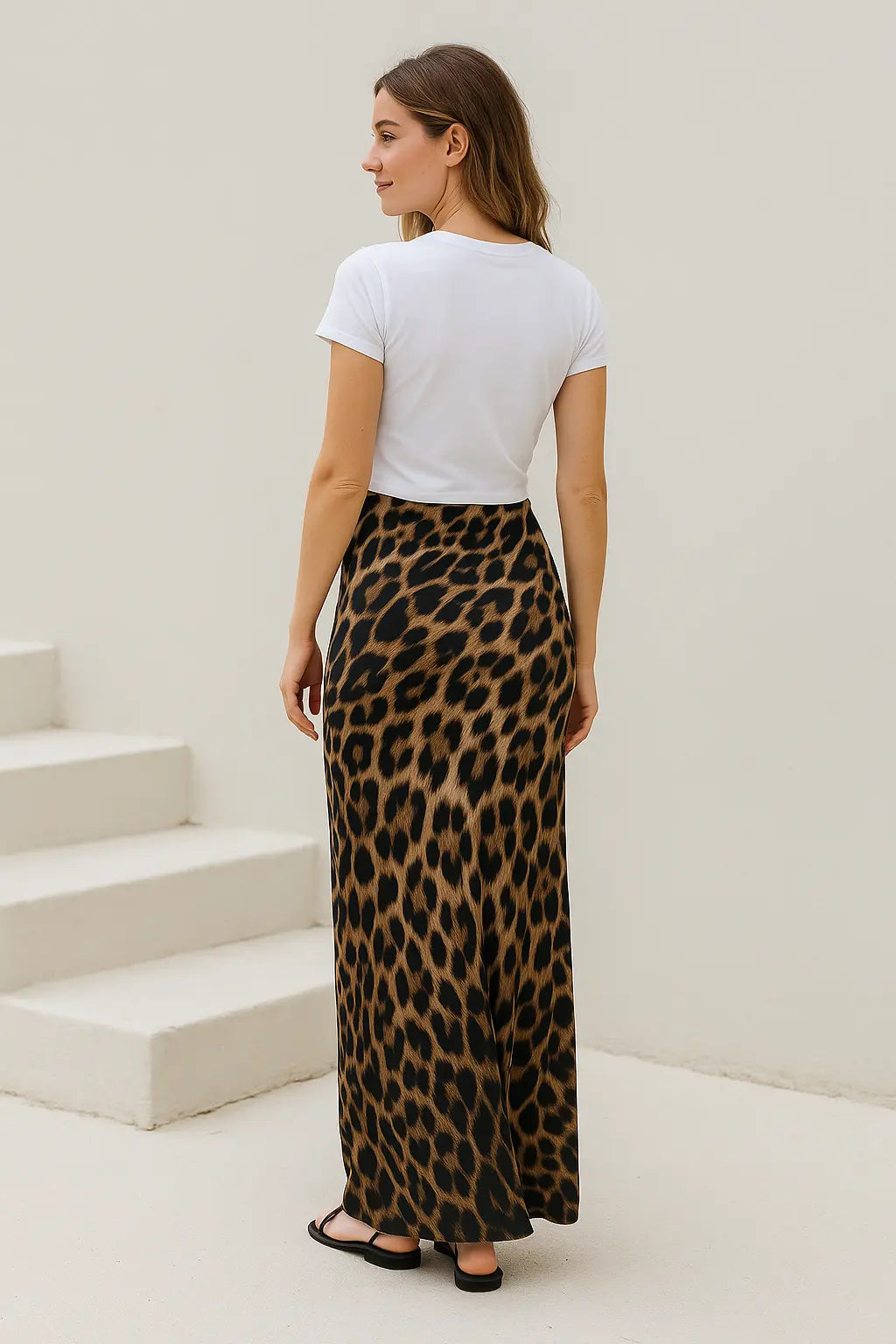 Damesrok Met Luipaardprint, Laag Uitgesneden Bodycon Kokerrok Lang Strandovertrek | VIQA VIQA© NEDERLAND