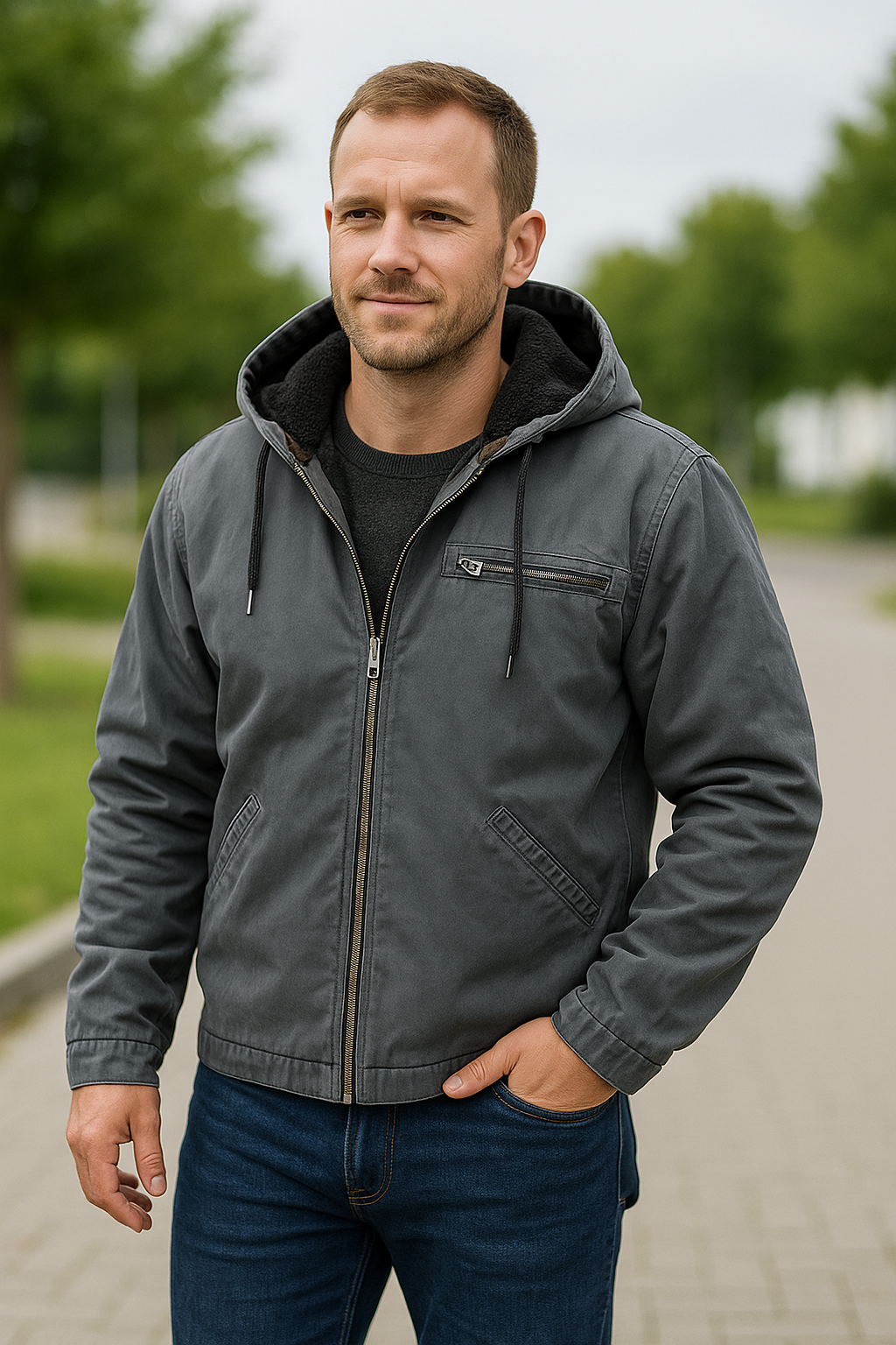 Winterjas Met Capuchon Voor Heren, Warm Jasje Met Voering Van Pluche En Meerdere Zakken | VIQA VIQA© NEDERLAND