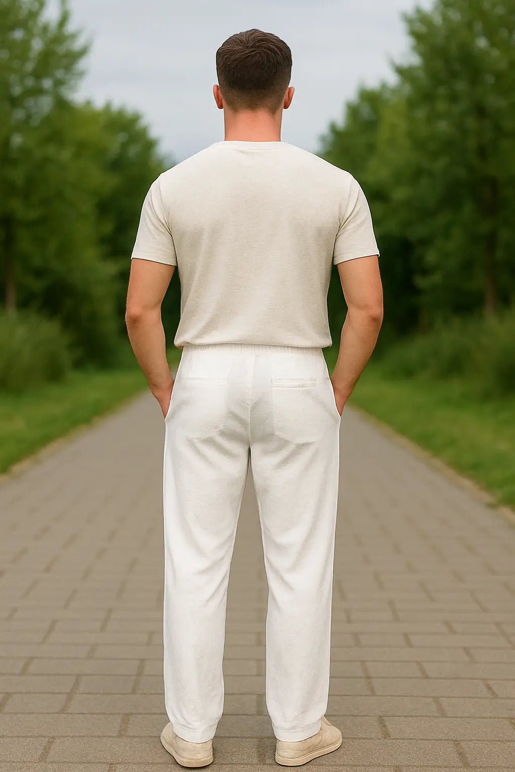 Heren Zomerbroek, Lichtgewicht Casual Broek Met Trekkoord En Rechte Pijpen | VIQA VIQA© NEDERLAND