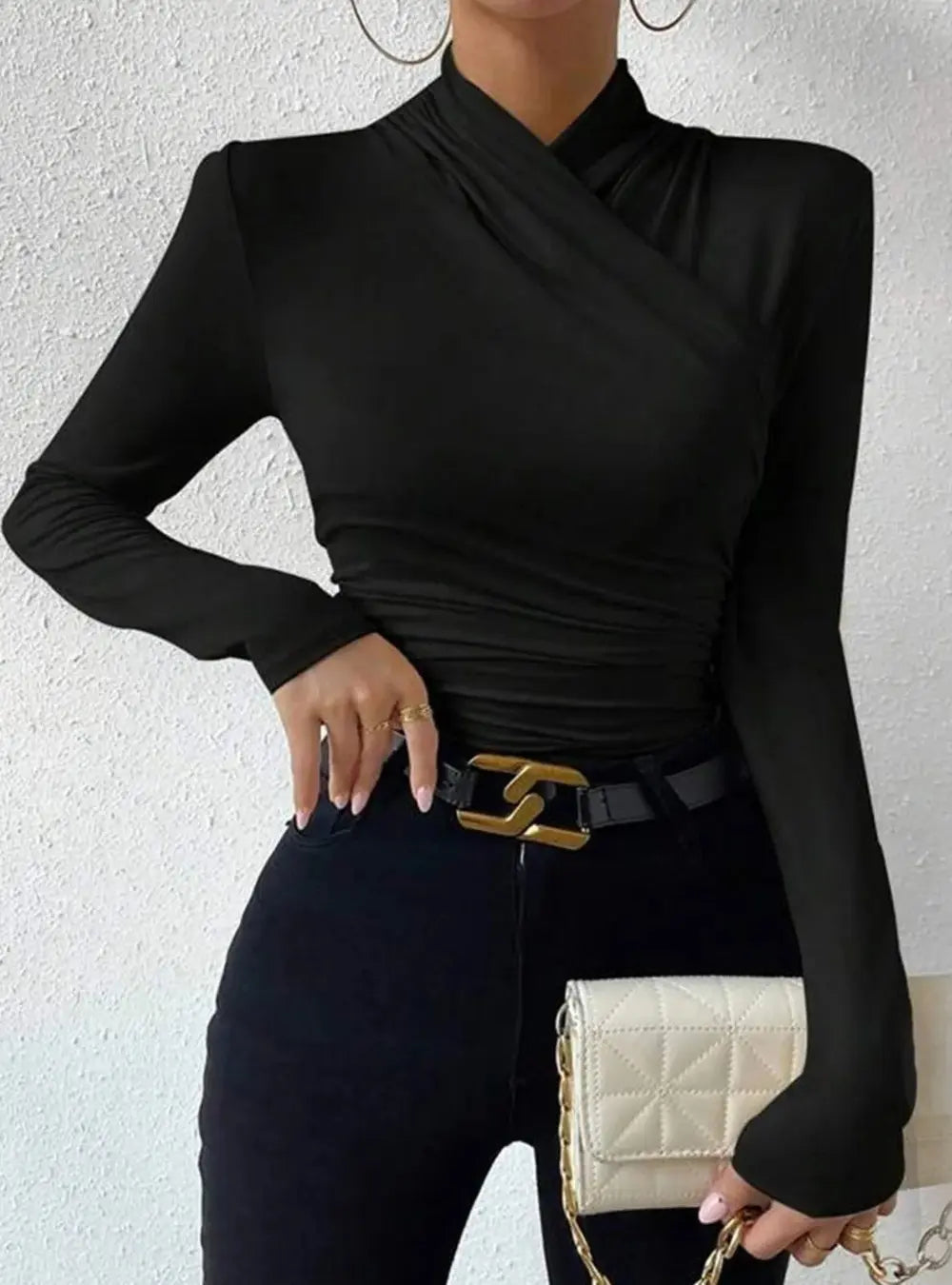 Anna Gekruist Overhemdblouse VIQA© NEDERLANDZwart-XL