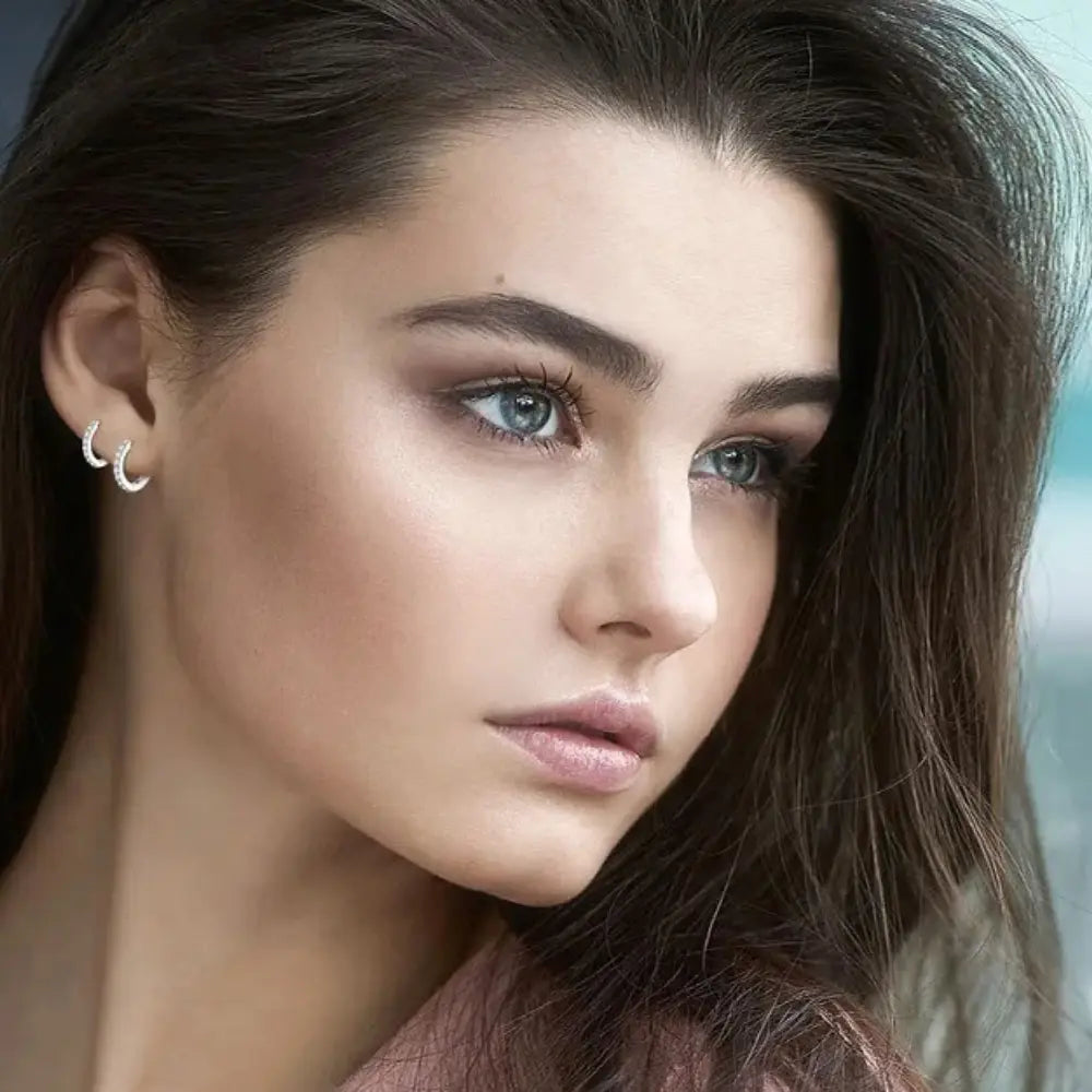 Zirkonia 925 Sterling Zilveren Hoepel Oorbellen VIQA© NEDERLAND