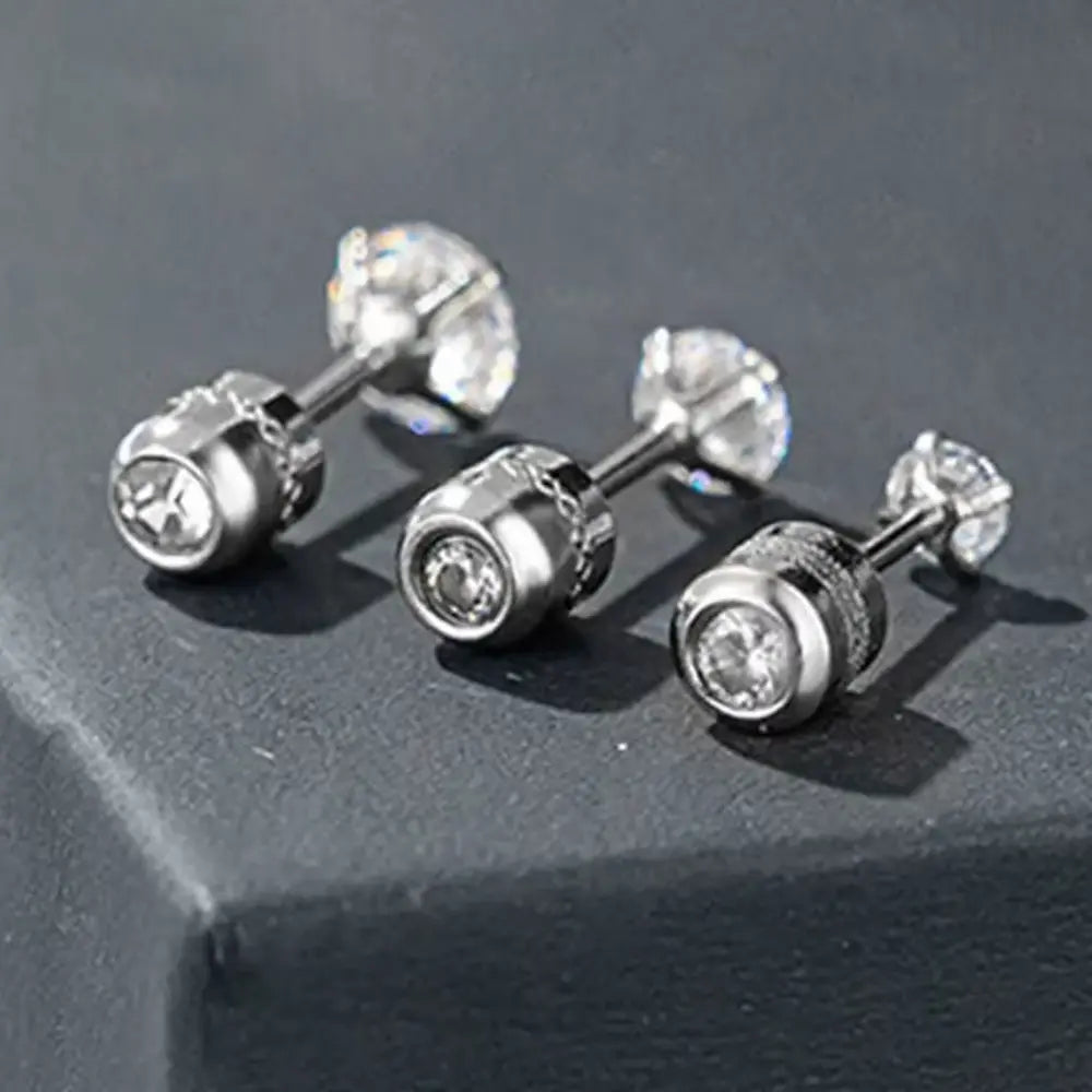 Unisex Roestvrij Staal Kristal Zirkoon Oorstekers VIQA© NEDERLAND