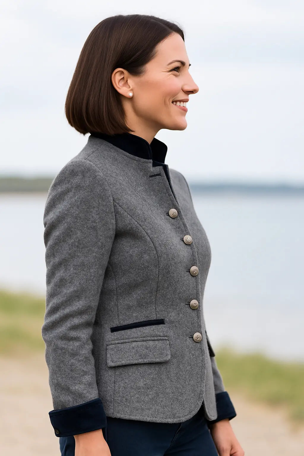 Winterjas Voor Dames, Slim Pasvorm Jasje Met Rechte Kraag, Elegante Casual Winterjas Met Rechte Kraag | VIQA VIQA© NEDERLAND