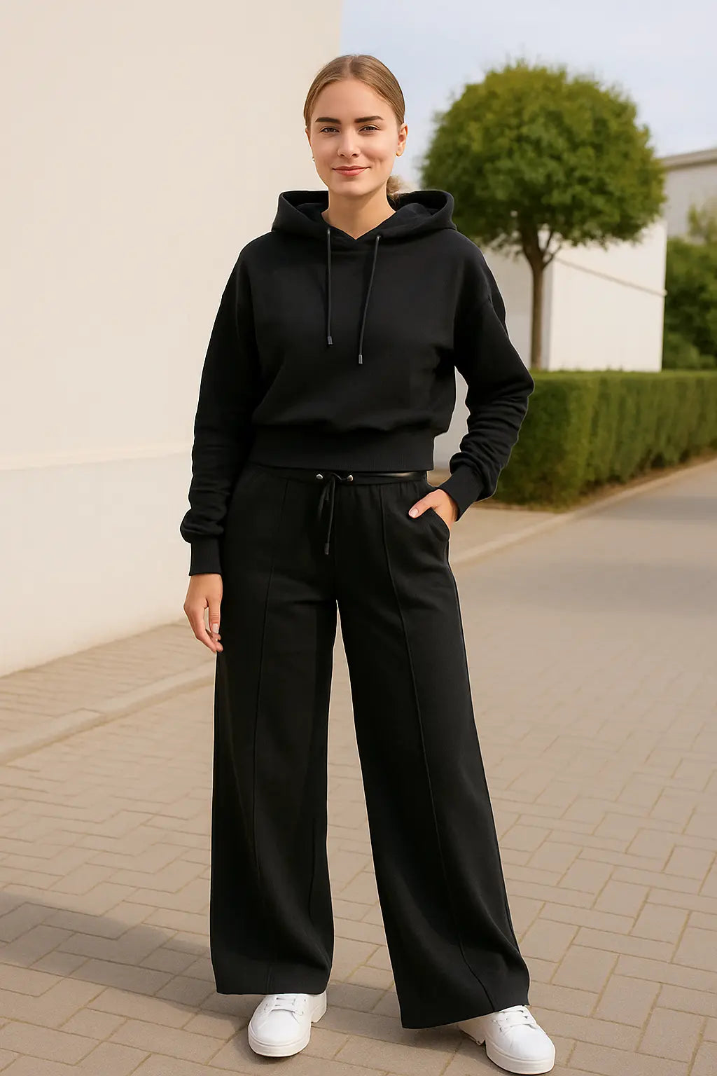 Dames 2-Delige Joggingpak, Herfst En Winter Sweatshirt Met Capuchon En Broek, Effen Kleur Casual Trainingspak | VIQA VIQA© NEDERLAND