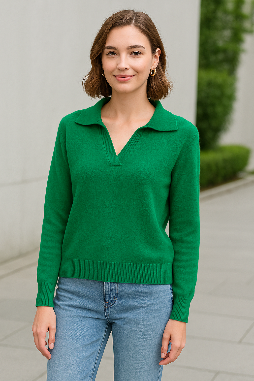 Dames Kasjmier Trui, Polo Kraag Los Gebreide Trui, Dikke Winter Trui | VIQA VIQA© NEDERLAND