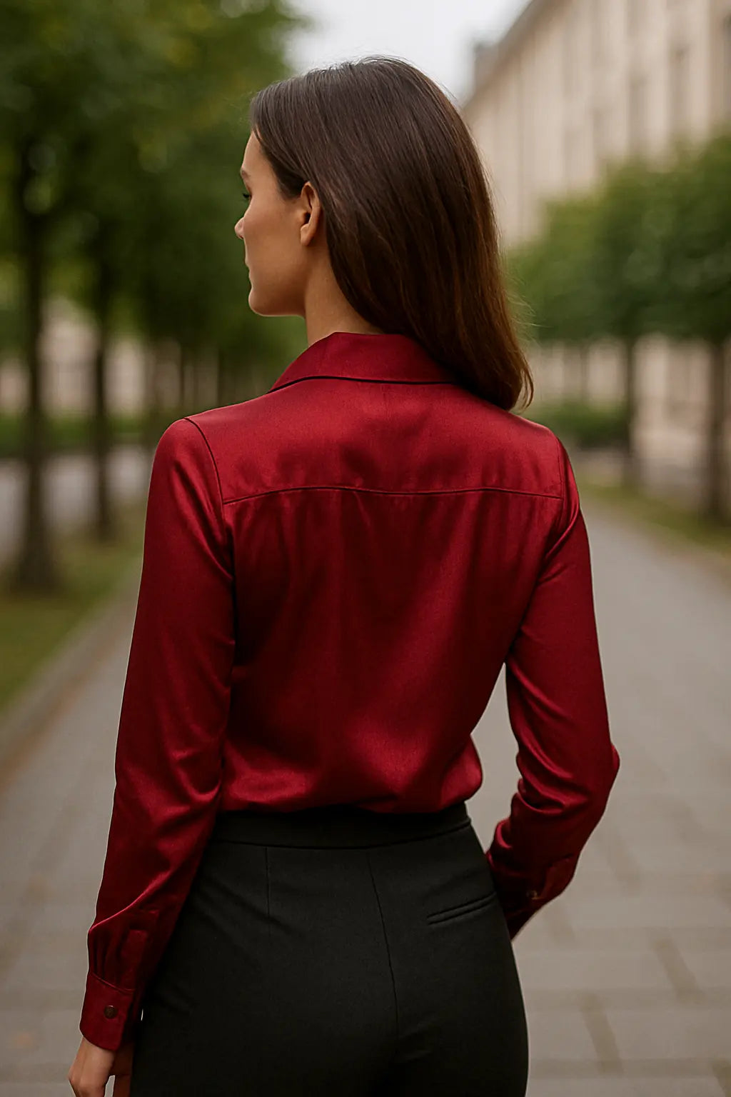 Elegante Lange Mouw Blouse, Effen Kleur Bloemenprint Zomer Kantoor Chic Shirt | VIQA VIQA© NEDERLAND