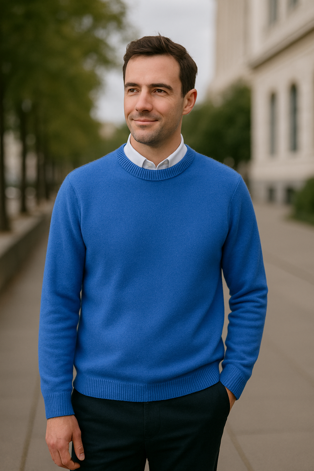 Kasjmier Trui Voor Heren, Trui Met Ronde Hals, Losvallende Gebreide Top, Winter Casual Warme Kleding | VIQA VIQA© NEDERLAND