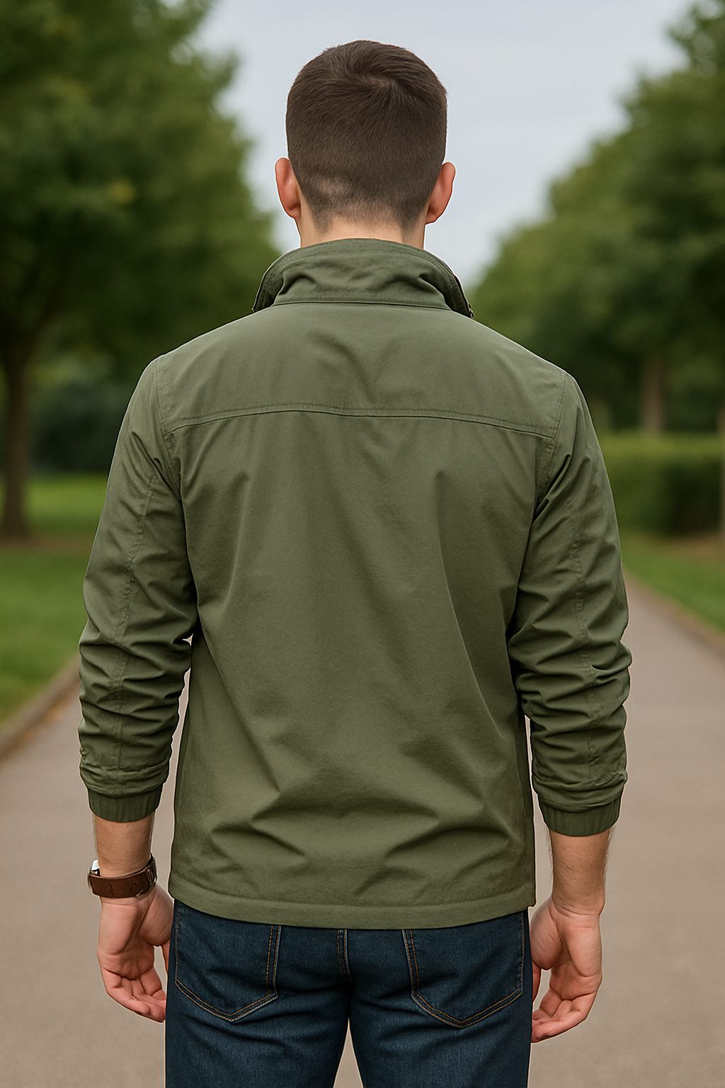 Heren Windjack, Lchtgewicht Lange Jas Met Flip Kraag En Zakken | VIQA VIQA© NEDERLAND