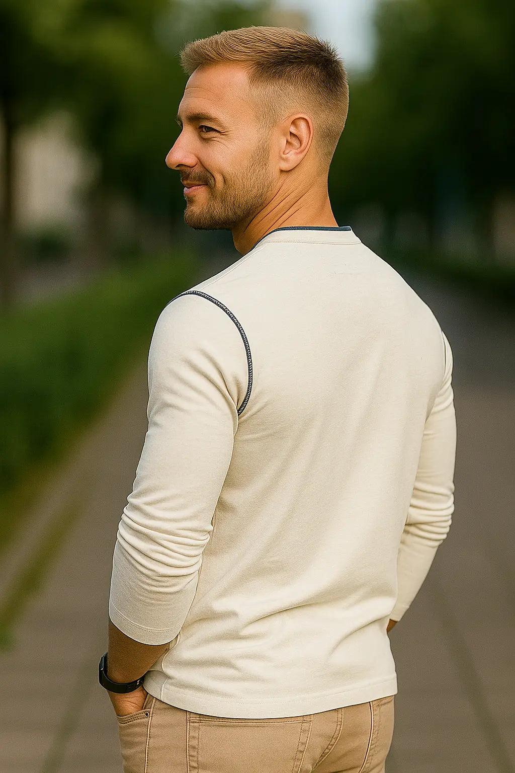 Heren Henley Shirt Met Lange Mouw, Katoenen Pullover T-shirt Met Zak, Casual Top | VIQA VIQA© NEDERLAND