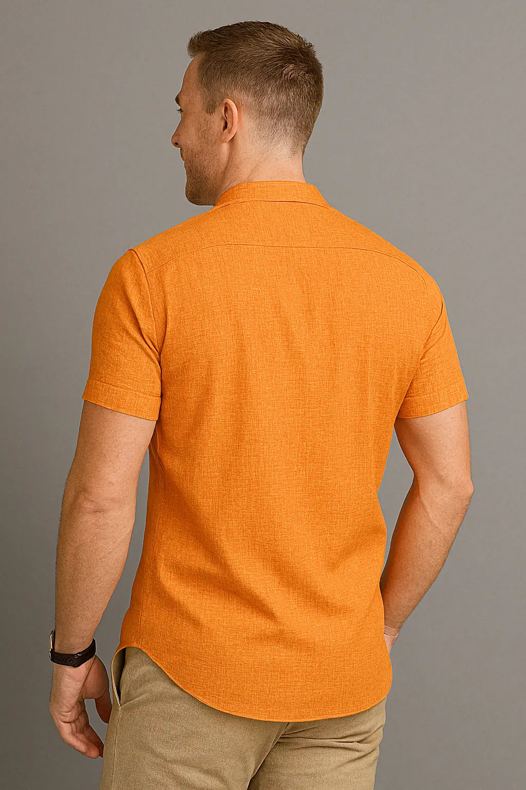 Vince Casual Oranje T Shirt Heren Met Korte Mouwen VIQA© NEDERLAND