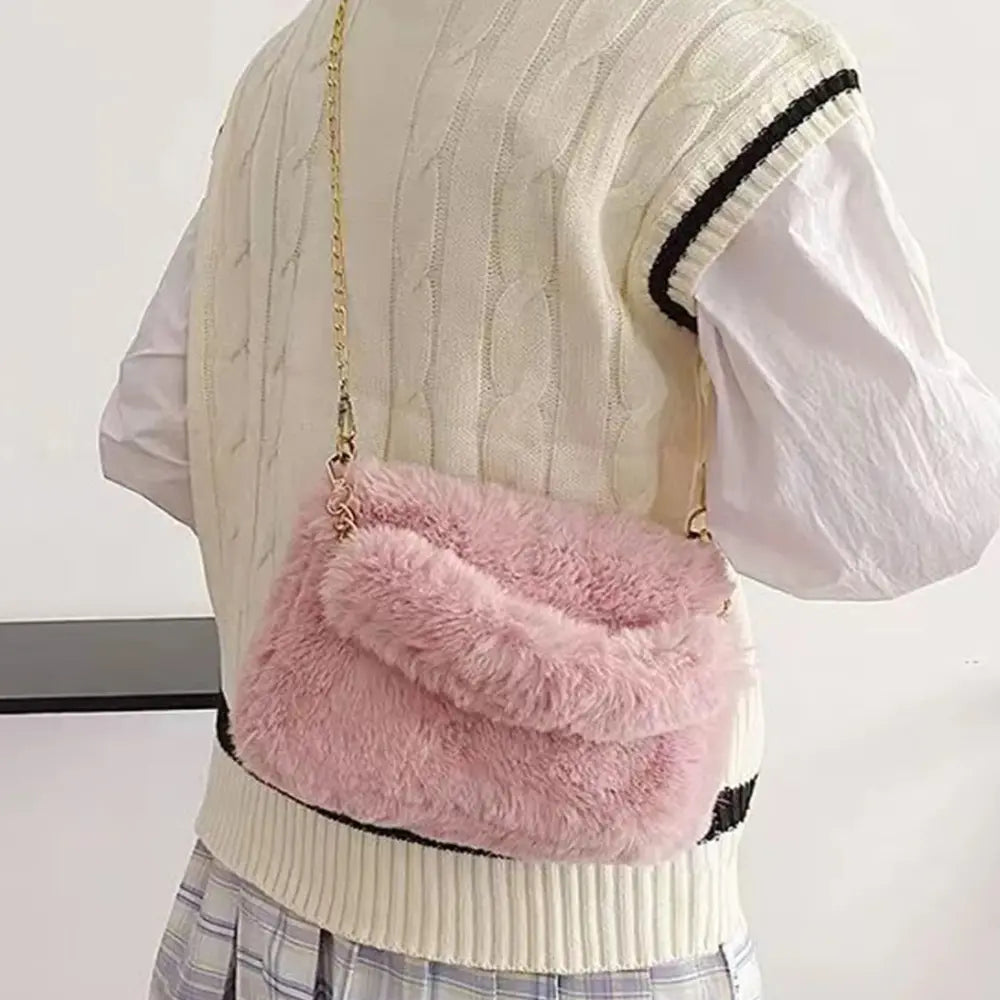 Dames Hand- En Schoudertas Van Pluche VIQA© NEDERLANDRoze