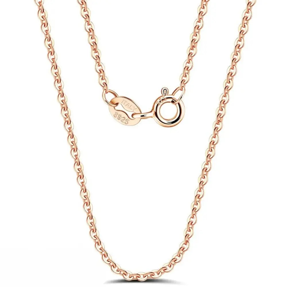 Rinntin 925 Sterling Zilver 1.2MM Ketting Voor Dames VIQA© NEDERLANDRosegoud