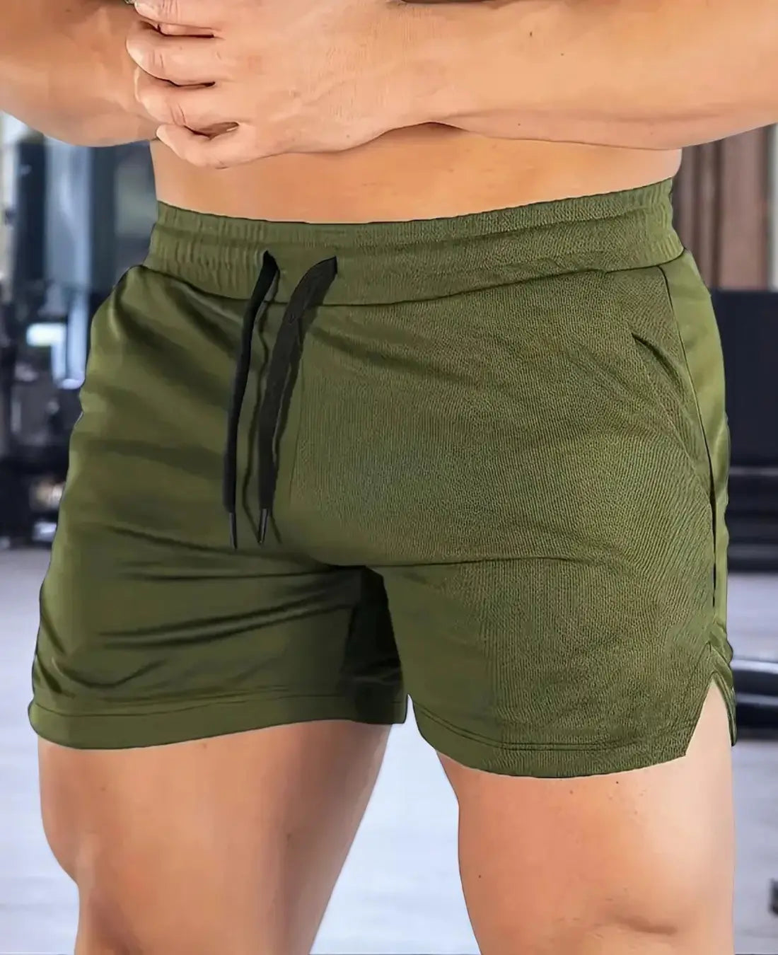 Heren Zomer Joggingshorts, Lichtgewicht Katoen, Slim Fit Sportshorts Met Zakken | VIQA VIQA© NEDERLANDGroen-2XL