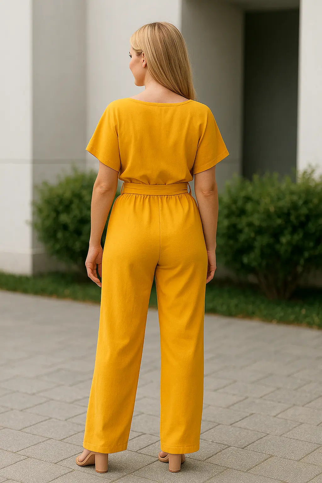 Zomerse Jumpsuit Voor Dames, Elegante Jumpsuit Met Korte Mouwen En Wijde Pijpen, Outfit Met Holle Tailleband | VIQA VIQA© NEDERLAND