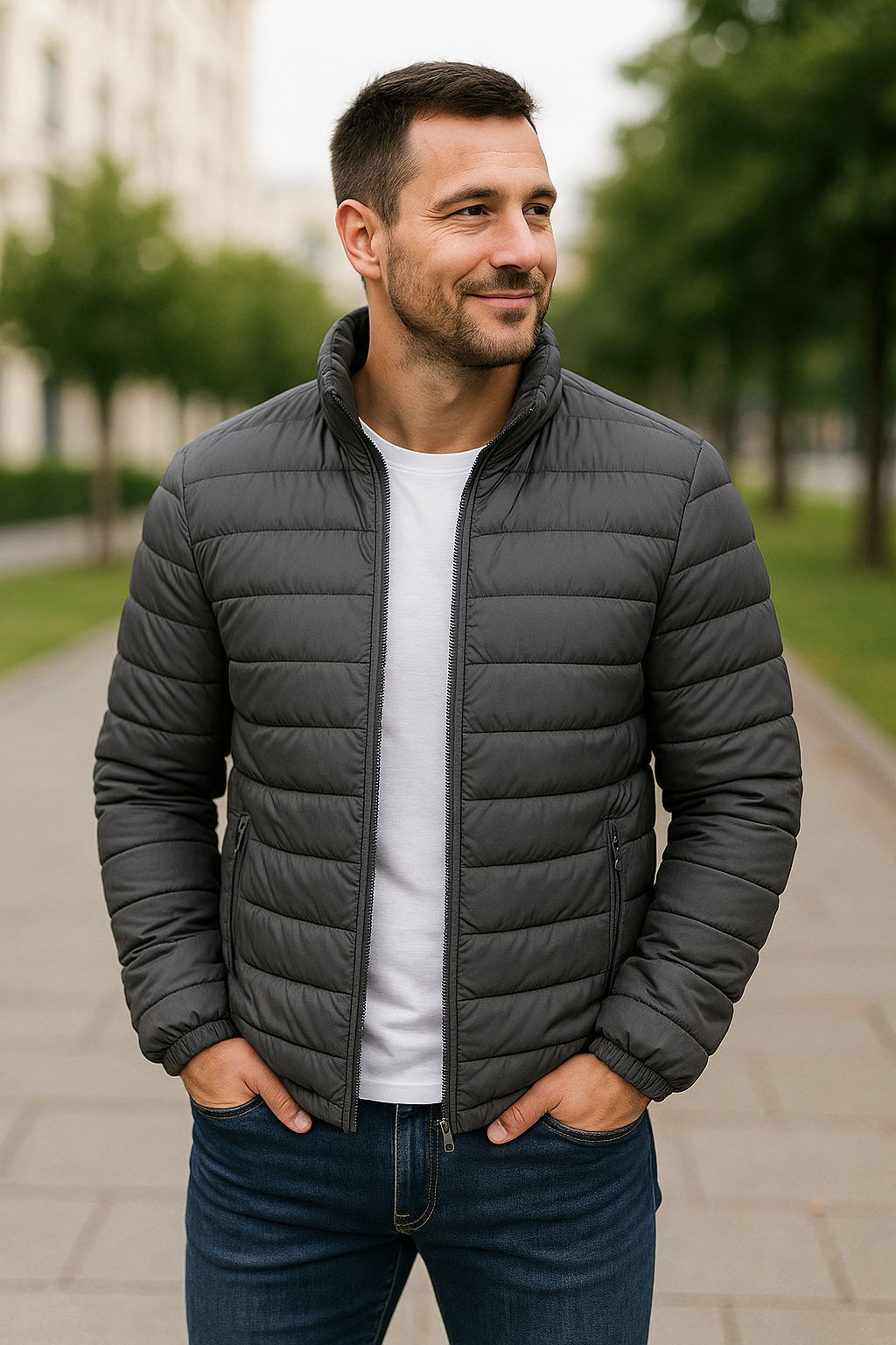 Dikke Gewatteerde Donsjas Voor Heren, Warme Winterjas Met Staande Kraag En Windjack | VIQA VIQA© NEDERLAND