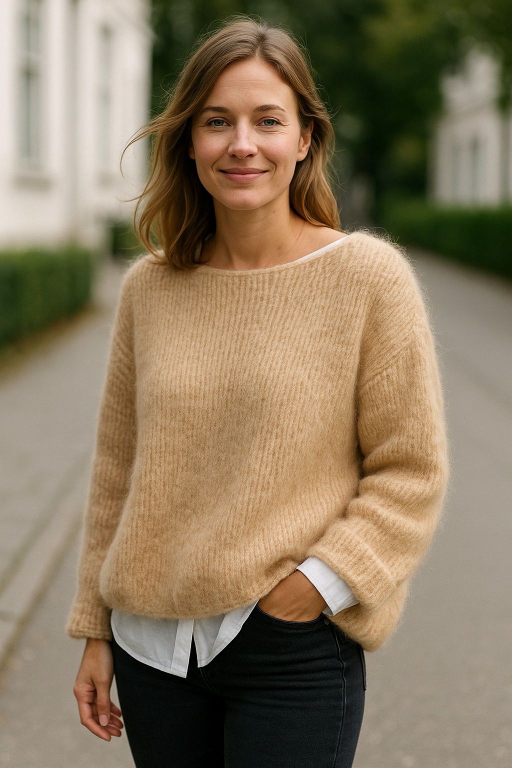 Gebreide Trui Voor Dames, Losvallend Model Met Lange Mouwen, Ronde Hals, Casual, Effen Kleur | VIQA VIQA© NEDERLAND