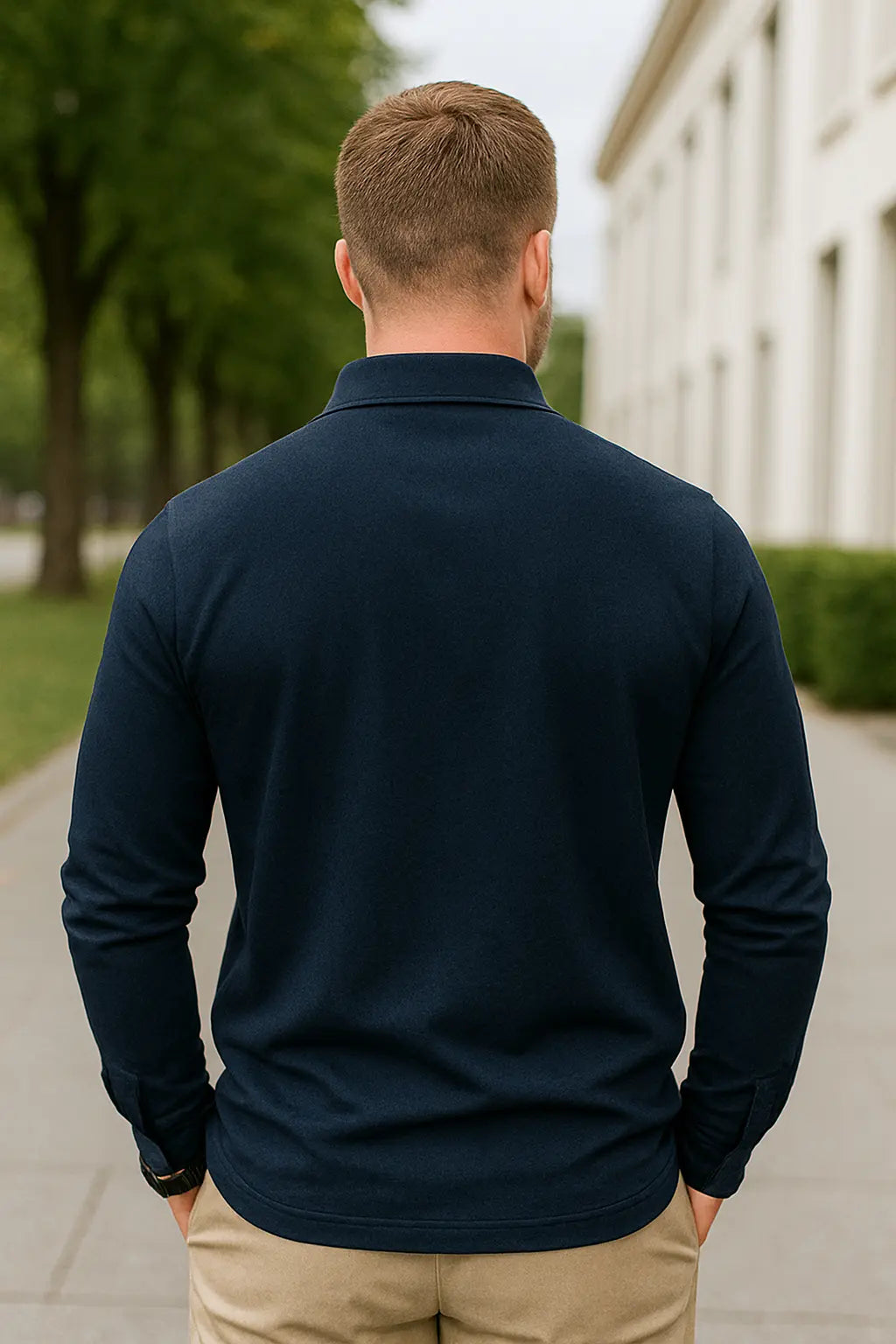 Effen Poloshirt Voor Heren, Aakelijke Casual Top Met Lange Mouwen, Reis- En Outdoor Vrijetijdskleding | VIQA VIQA© NEDERLAND