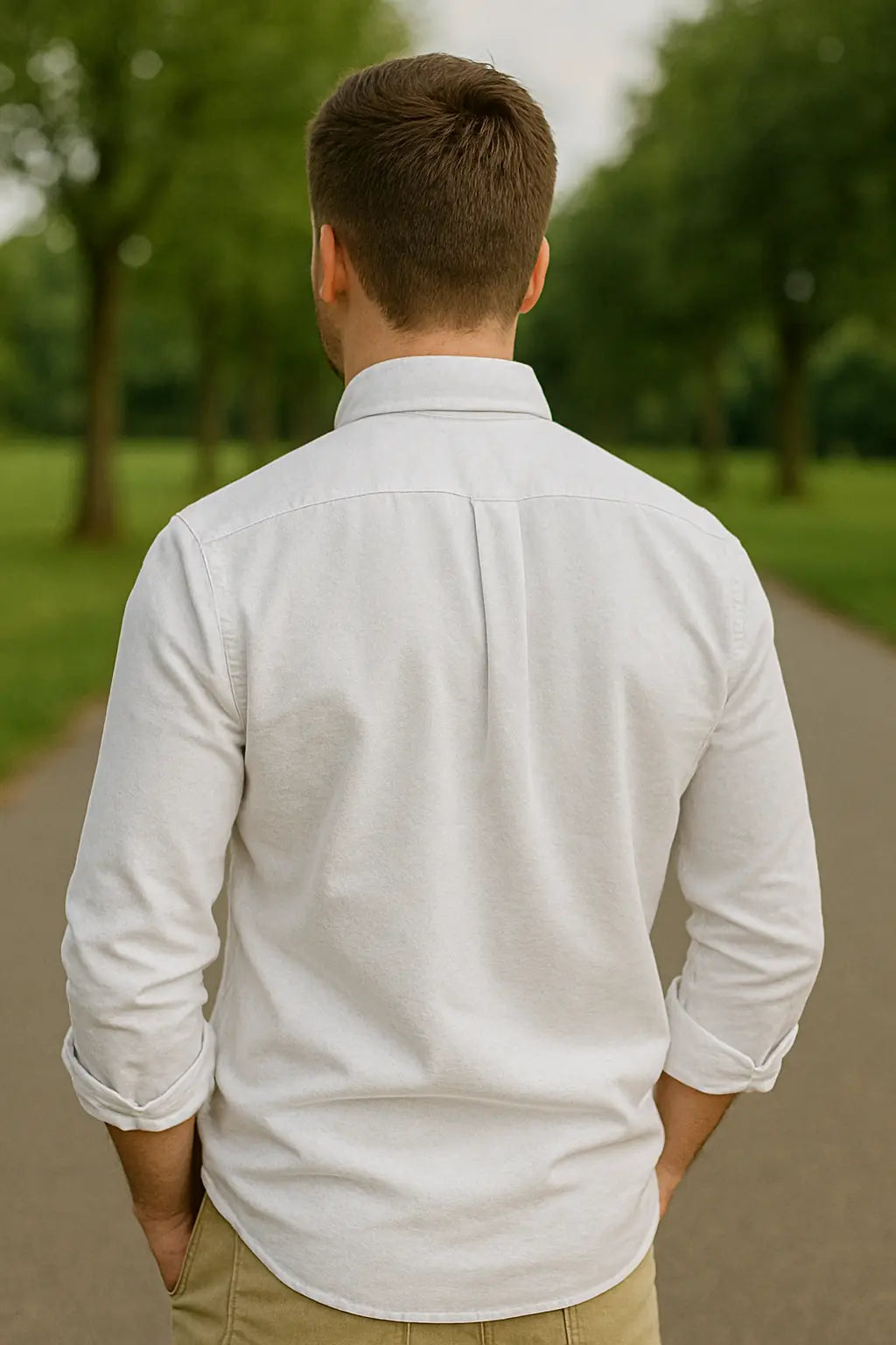 Heren Overhemd Met Lange Mouwen En Kapsel, Effen Kleur Knop-Omhoog Casual Kantoor Vest Stijl Top | VIQA VIQA© NEDERLAND