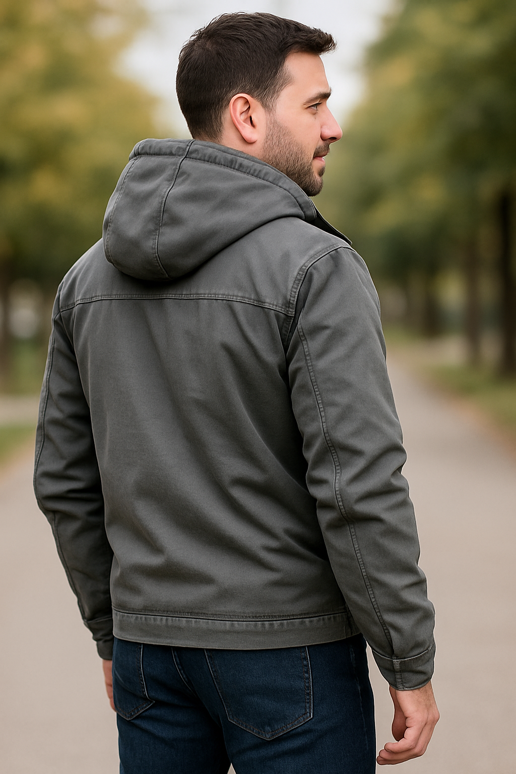 Heren Katoenen Gewatteerde Jas, Casual Effen Rits Parka, Winter Trendy Losse Jas | VIQA VIQA© NEDERLAND