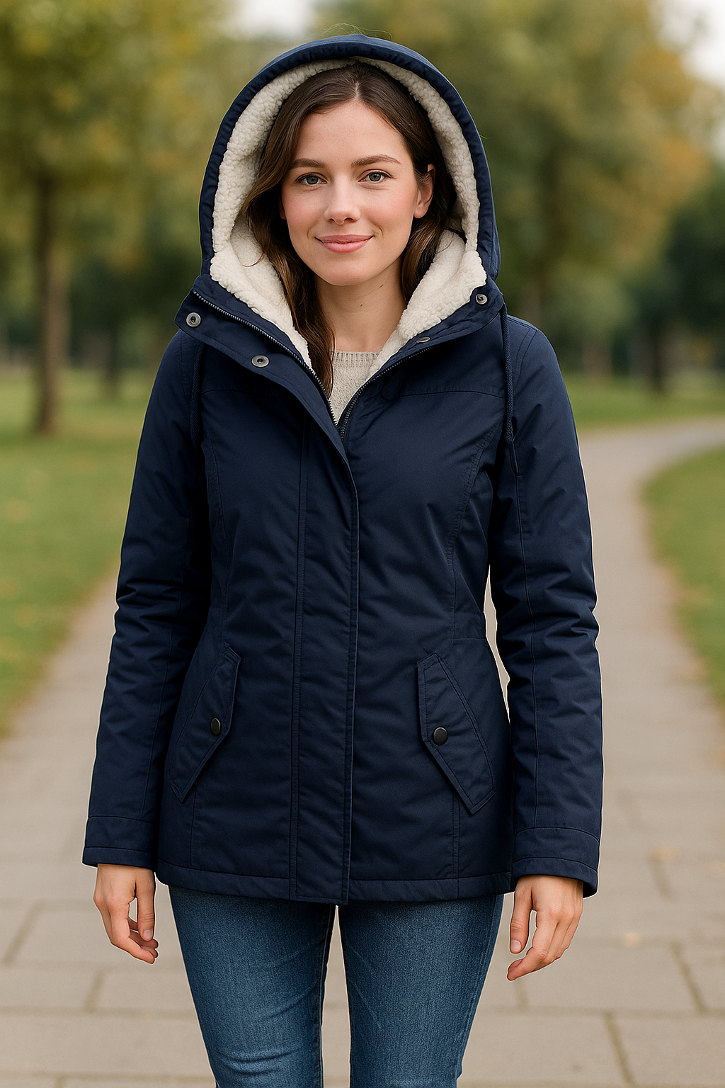 Damesjas Met Capuchon En Fleecevoering, Dikke Warme Halflange Winterjas | VIQA VIQA© NEDERLAND