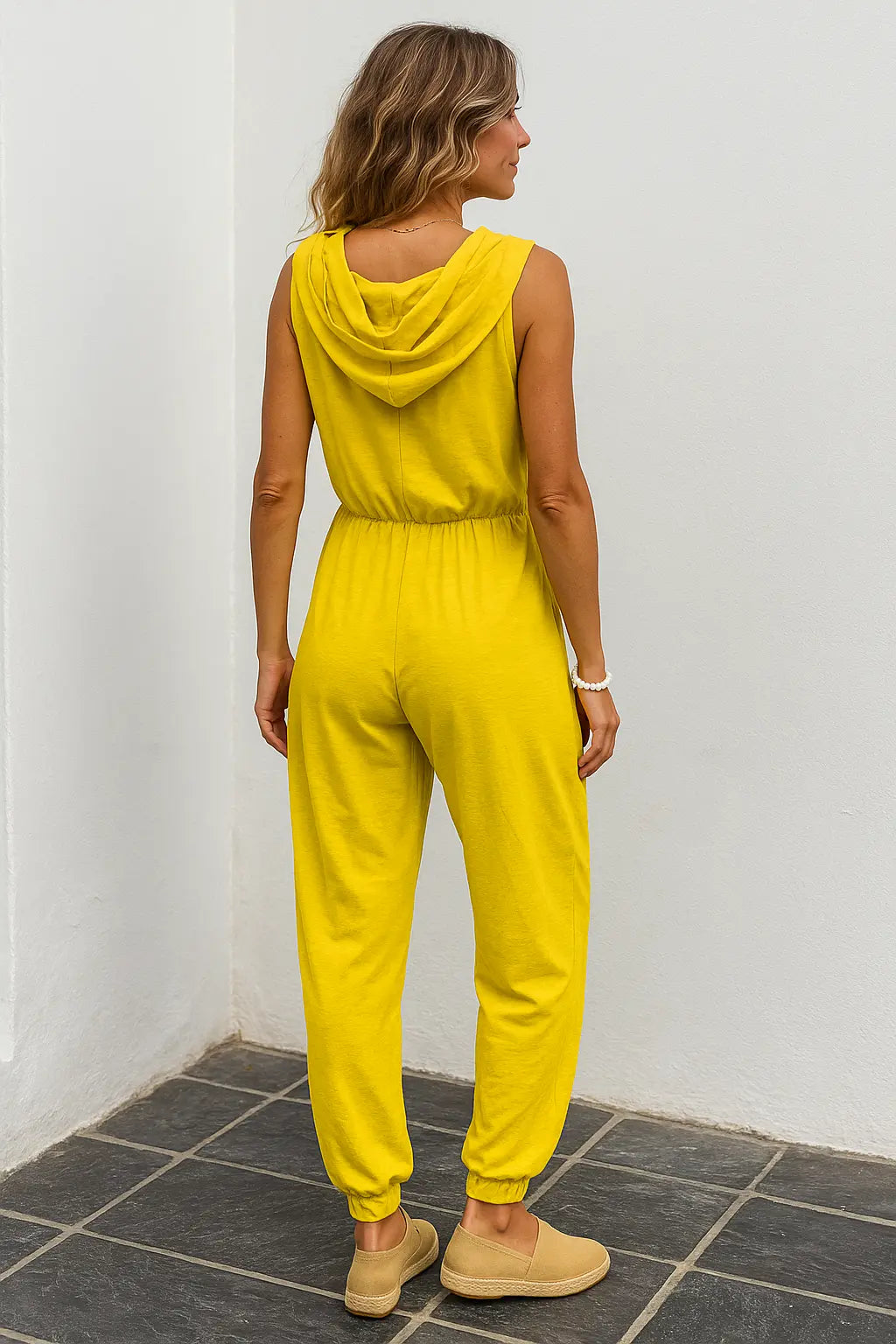 Mouwloze Jumpsuit Met Capuchon, Losjes Vallende Baggy Broek Met Knopen En Zakken, Zomers Vrijetijdspak | VIQA VIQA© NEDERLAND