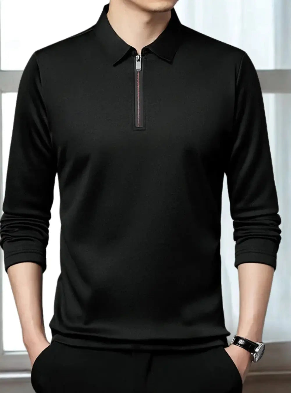Michael Kwartrits Heren Polo Sweater VIQA© NEDERLANDZwart-2XL