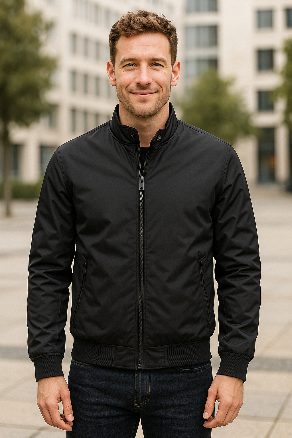 Effen Bomberjack Voor Heren, Casual Herfstjas Met Opstaande Kraag En Slanke Pasvorm | VIQA VIQA© NEDERLAND