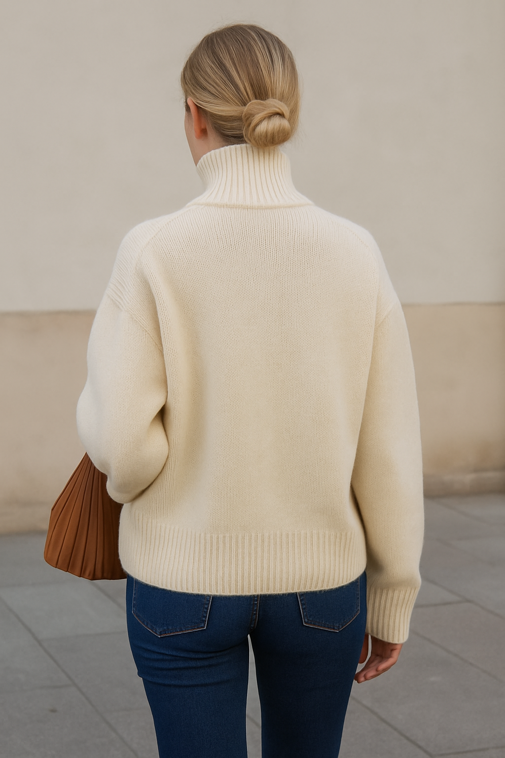 Women’s Turtleneck Pullover Sweater, Thick Knitted Jumper, Autumn Winter Office Knitwear Top | VIQA© NEDERLAND