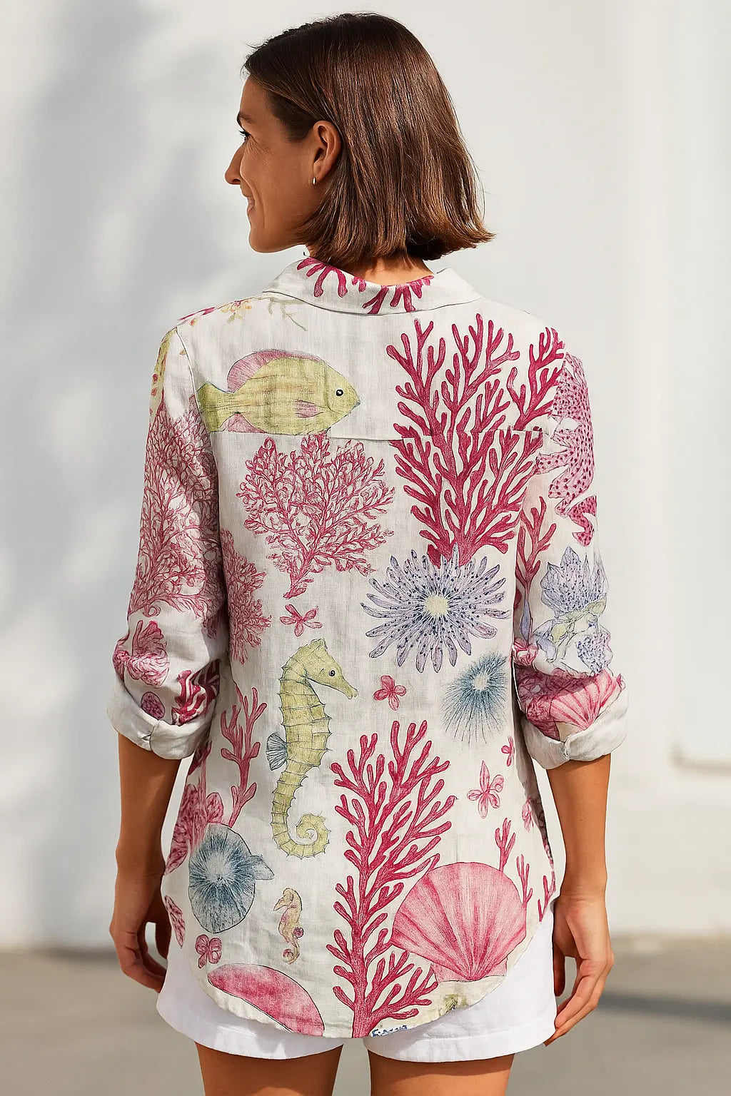 Dames Bloemen Lang Shirt, Zomertrend Halve Mouwen Gedrukte Blouse, Casual Patroon Top | VIQA VIQA© NEDERLAND