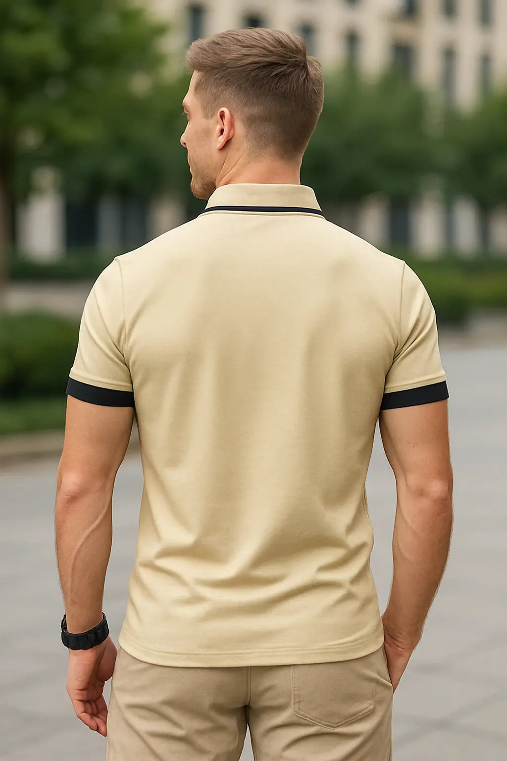 Gespierde Pasvorm Herenpolo Met Korte Mouwen VIQA© NEDERLAND