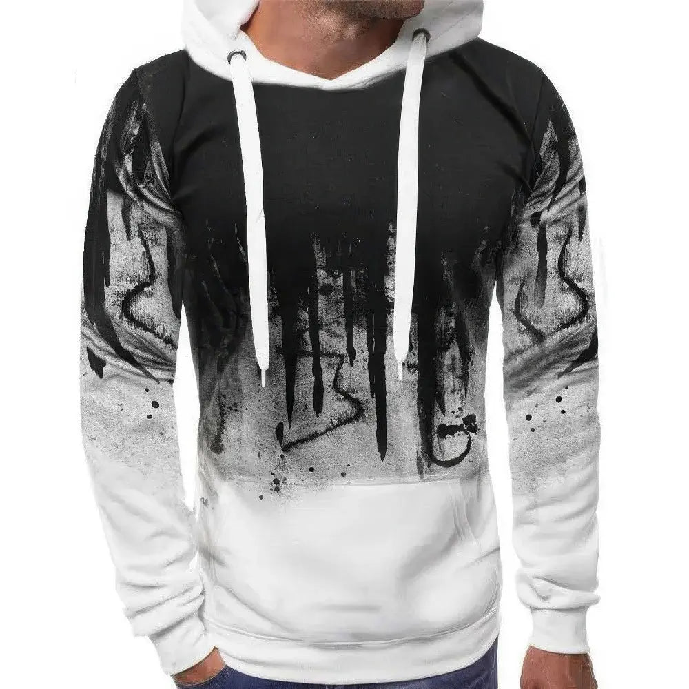 Pullover Hooded Sweatshirt Met Kleurverloopprint Voor Heren VIQA© NEDERLANDWit-3XL