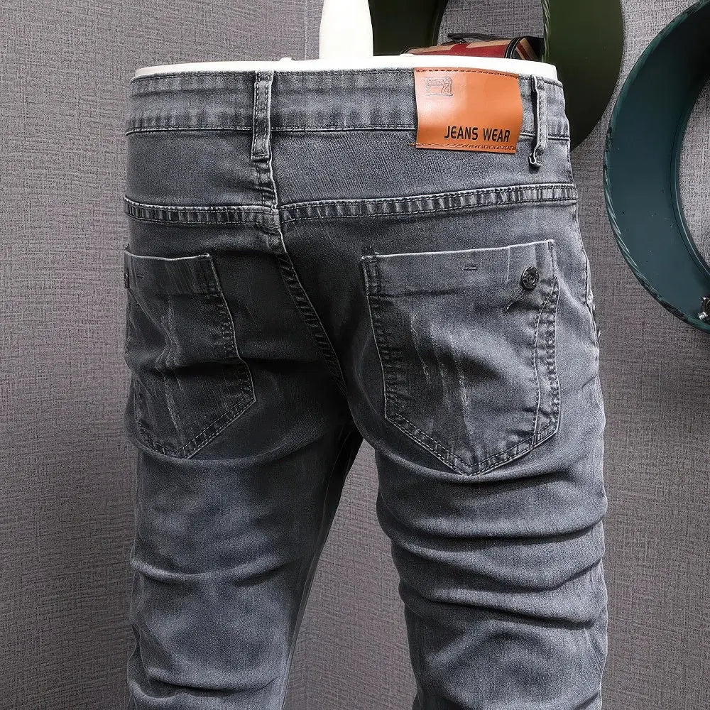 Heren Slim Stretch Retro Jeans VIQA© NEDERLAND