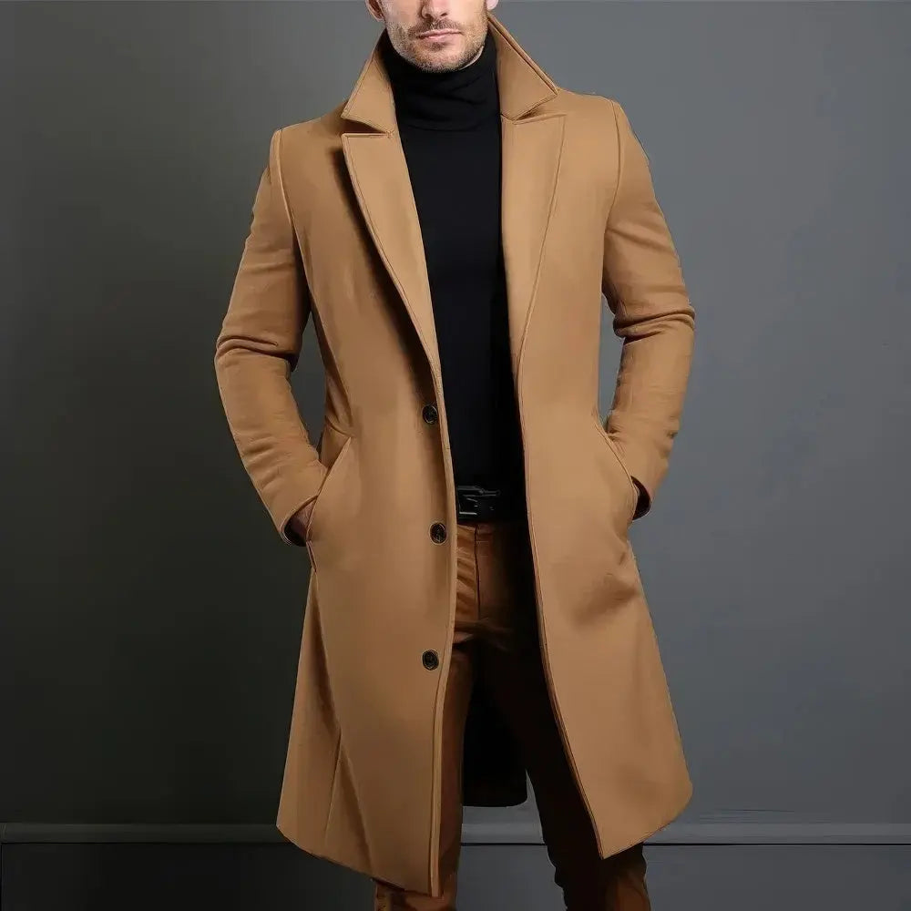 Luxe Heren Trenchcoat Met Lange Mouwen VIQA© NEDERLANDKoffie-XXL