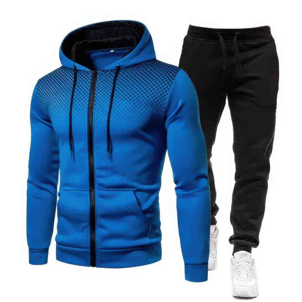 Trainingspak Heren Fleece Sportbroek En Capuchonset VIQA© NEDERLANDBlauw-4XL