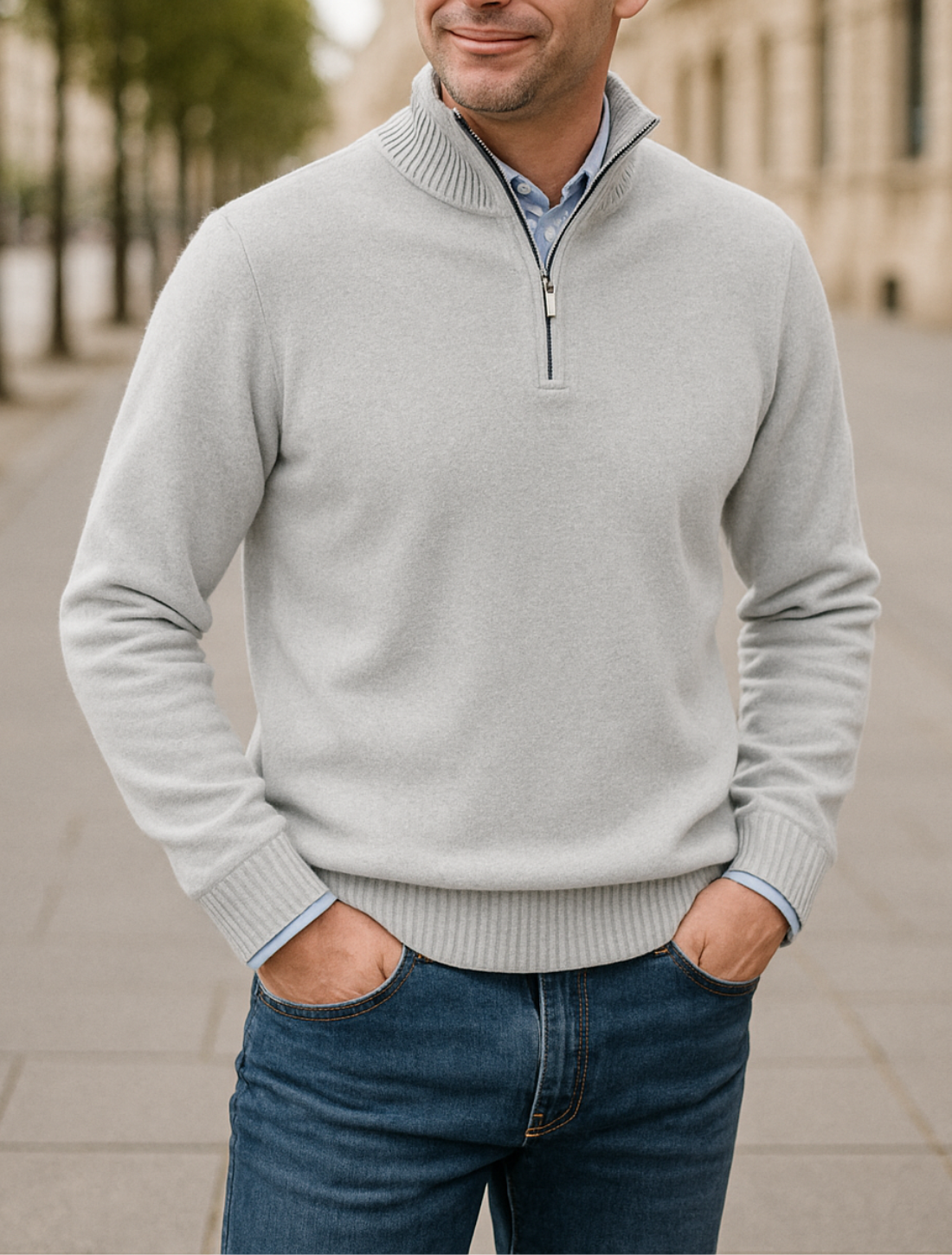 Gebreide Trui Met Rits Voor Heren, Warme Winter En Herfst Casual Kleding Voor Thuis | VIQA VIQA© NEDERLAND