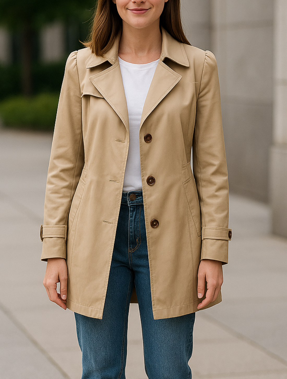 Dubbelrijige Trenchcoat Voor Dames, Middellange Elegante Herfst En Winter Jas Windjack | VIQA VIQA© NEDERLAND