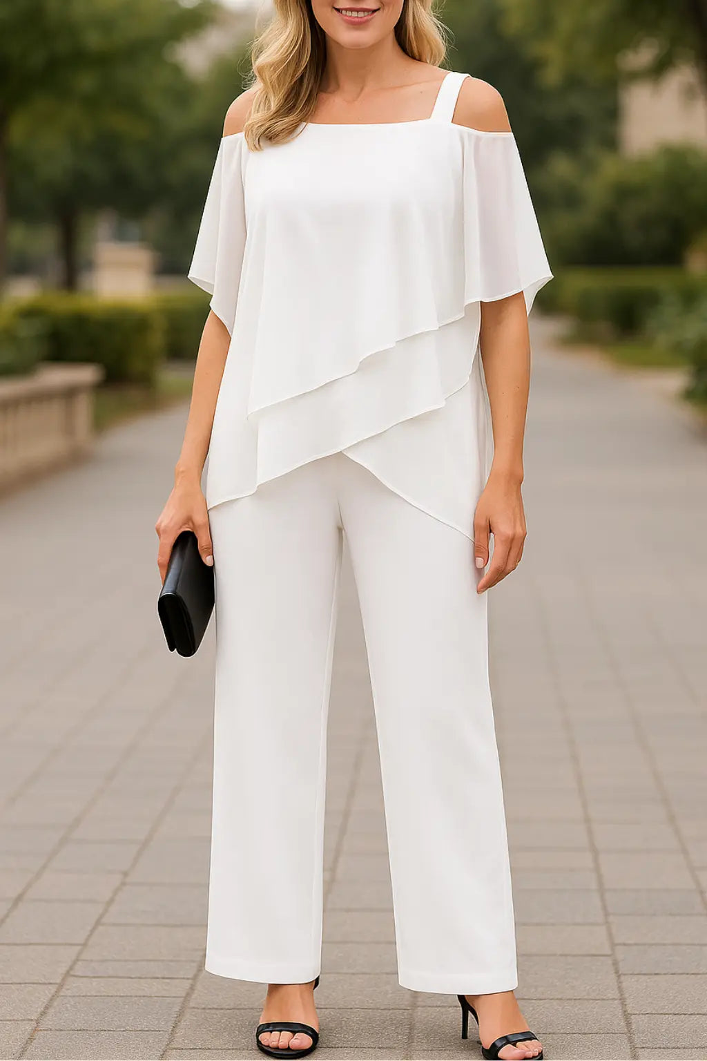 Dames Tweedelige Set, Los Fit Dolman Mouwen  Pak, Effen Kleur Casual Kleding | VIQA VIQA© NEDERLANDWit / 2XL